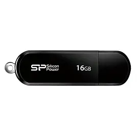 Флешка USB 2.0 16 ГБ Silicon Power LuxMini 322 черная (SP016GbUF2322V1K)