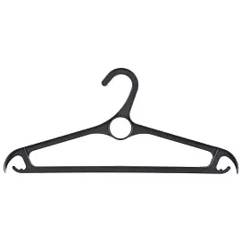 Вешалка-плечики пластиковая для верхней одежды черная (размер 48-50)