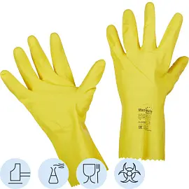Перчатки КЩС латексные Manipula Блеск L-F-01/CG-941 желтые (размер 7-7.5, S)