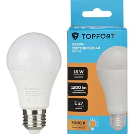 Лампа светодиодная Topfort E27 15W 3000K груша