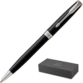 Ручка шариковая Parker Sonnet Lacquer Deep Black CT цвет чернил черный цвет корпуса черный (артикул производителя 1931502)