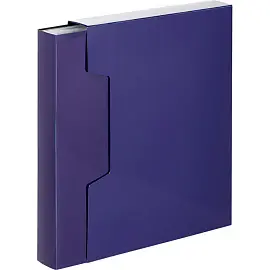 Папка файловая на 100 файлов Комус Line A4 40 мм синяя в коробе (толщина обложки 0.7 мм)