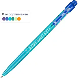 Ручка шариковая автоматическая в ассортименте M&G SoManyCats синяя (толщина линии 0.35 мм)