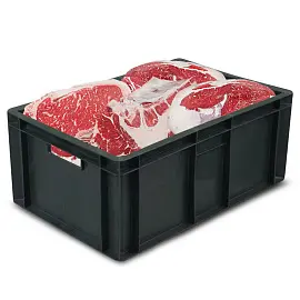 Ящик для мяса из ПНД 600x400x250 мм черный