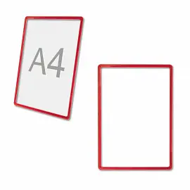 Рамка POS для ценников, рекламы и объявлений А4, красная, без защитного экрана, 290252