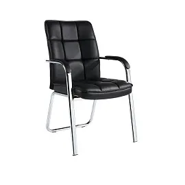 Конференц-кресло Easy Chair 810 черное (экокожа, металл хромированный)