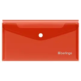 Папка-конверт на кнопке Berlingo "No Secret", С6, 200мкм, красная