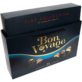 Конфеты Bon Voyage premium ассорти,СУМКА, синяя коробка, 370г