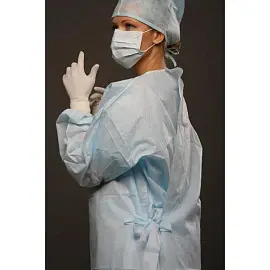 Халат одноразовый хирургический Гекса стерильный рукав-манжета размер 52-54 плотность 25 г/кв.м