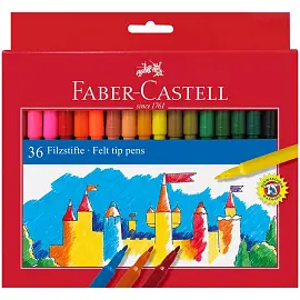 Фломастеры Faber-Castell "Замок", 36цв., смываемые, картон, европодвес