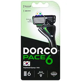 Бритва Dorco Pace6 с 2 сменными кассетами