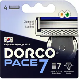 Сменные кассеты для бритья Dorco Pace7 (4 штуки в упаковке)