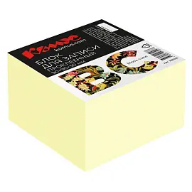 Блок для записей Комус BC 90х90х50 желтый пастель на склейке