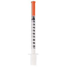 Шприц инсулиновый BD Micro-fine plus 1 мл U-100 31G (0.25х6 мм, 100 штук в упаковке)