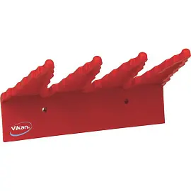 Держатель для уборочного инвентаря настенный Vikan 06154 полипропилен красный (длина 240 мм)