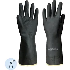 Перчатки КЩС латексные Азрихим тип 1 черные (размер 8, M)