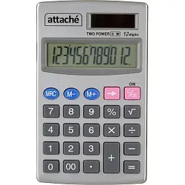 Калькулятор карманный Attache ATC-333-12P 12-разрядный серебристый 105x68x10 мм