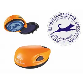 Оснастка для печати круглая Colop Stamp Mouse R40 40 мм с крышкой оранжевая