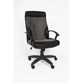 Кресло для руководителя Easy Chair 639 TPU серое/черное (экокожа/ткань, пластик)