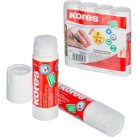 Клей-карандаш Kores 15 г (4 штуки в упаковке, производство Чехия)