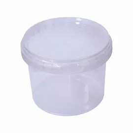Ведро пластиковое 0.55 л прозрачное с крышкой (диаметр 104 мм)