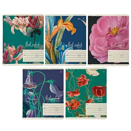 Тетрадь школьная Альт Цветы феерия А5 18 листов в линейку (10 штук в упаковке, обложка в ассортименте)