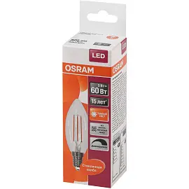 Лампа светодиодная Osram 5 Вт Е14 (В, 2700 К, 520 Лм, 220 В, 4058075230354)
