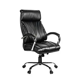 Кресло для руководителя Easy Chair 516 RT черное (рециклированная кожа с компаньоном, металл)