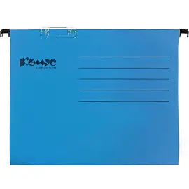 Подвесная папка Комус А4 до 200 листов синяя (25 штук в упаковке)