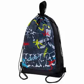 Мешок для обуви ЮНЛАНДИЯ с ручками, боковой карман на молнии, 46х36 см, "Graffiti", 272408