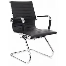 Конференц-кресло Everprof Leo CF черное (экокожа, металл хромированный)