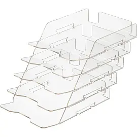 Лоток горизонтальный для бумаг Attache Selection пластиковый прозрачный 5 отделений