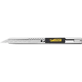 Нож канцелярский Olfa OL-SAC-1 для графических работ с корпусом из нержавеющей стали (ширина лезвия 9 мм)