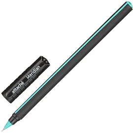 Ручка шариковая Attache Meridian синяя корпус soft touch (черно-бирюзовый корпус, толщина линии 0.35 мм)