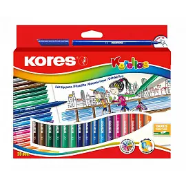 Фломастеры Kores Korellos 24 цвета смываемые