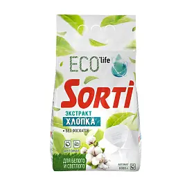 Порошок стиральный автомат Sorti ECO Life Экстракт хлопка 6 кг