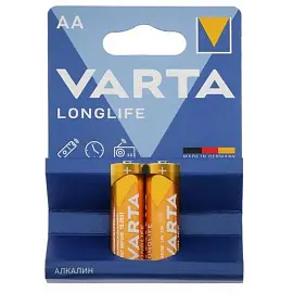 Батарейка Varta LONGLIFE LR6 AA 2шт/бл Alkaline 1.5V (4106) (4106101412)