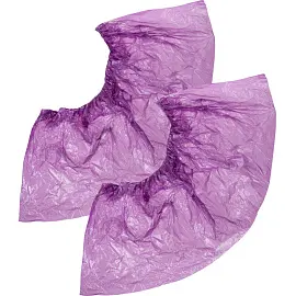 Бахилы одноразовые полиэтиленовые текстурированные 2.8 г фиолетовые (50 пар в упаковке)