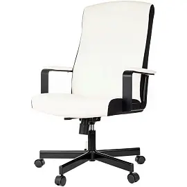 Кресло для руководителя Бюрократ Dominus-WH белое (экокожа/ткань, металл)