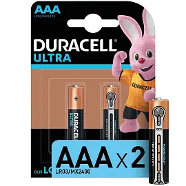 Батарейка ААА мизинчиковая Duracell Ultra (2 штуки в упаковке)
