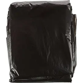 Мешки для мусора на 200 литров черные (ПВД, 35 мкм, в упаковке 50 штук, 90х130 см)