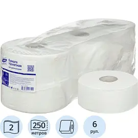 Бумага туалетная в рулонах Luscan Professional Etalon 2-слойная 6 рулонов по 250 метров