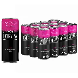 Напиток Evervess Tonic club Имбирный Эль газированный 0.33 л (12 штук в упаковке)