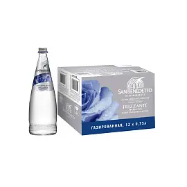 Вода минеральная San Benedetto газированная 0,75 л (12 штук в упаковке)