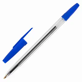 Ручка шариковая масляная STAFF "Basic BP-962", СИНЯЯ, корпус тонированный синий, узел 1 мм, линия письма 0,7 мм, 142962