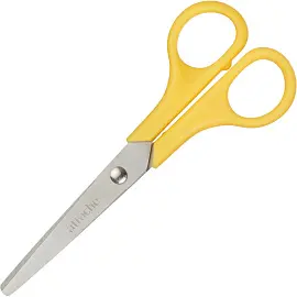 Ножницы 130 мм Attache с пластиковыми симметричными ручками желтого цвета