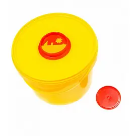 Емкость-контейнер для острого инструмента СЗПИ Инновация класса Б желтый 10 л с иглосъемником (10 штук в упаковке)