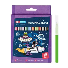 Фломастеры ArtSpace "Космос", 12цв., картон, смываемые, европодвес