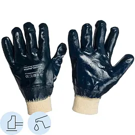 Перчатки рабочие защитные Scaffa NBR1530 хлопковые с нитрильным покрытием синие (размер 11, XXL)