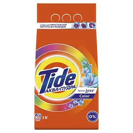 Порошок стиральный автомат Tide Аквапудра Lenor Color 3 кг (для цветного белья)